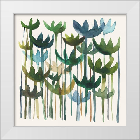 Green Garden I White Modern Wood Framed Art Print by Zarris, Chariklia