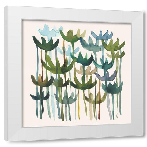 Green Garden II White Modern Wood Framed Art Print by Zarris, Chariklia