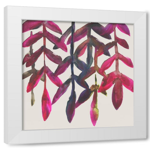 Fuchsia Vine I White Modern Wood Framed Art Print by Zarris, Chariklia