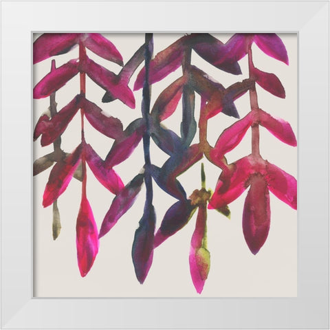 Fuchsia Vine I White Modern Wood Framed Art Print by Zarris, Chariklia