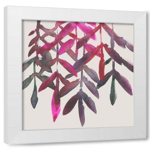 Fuchsia Vine II White Modern Wood Framed Art Print by Zarris, Chariklia