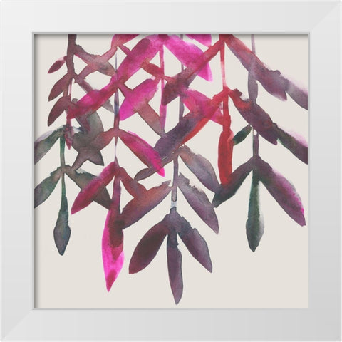 Fuchsia Vine II White Modern Wood Framed Art Print by Zarris, Chariklia