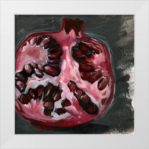 Pomegranate Study on Black II White Modern Wood Framed Art Print by Parker, Jennifer Paxton