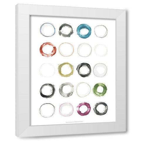 Circular Magnetism II White Modern Wood Framed Art Print by Vess, June Erica