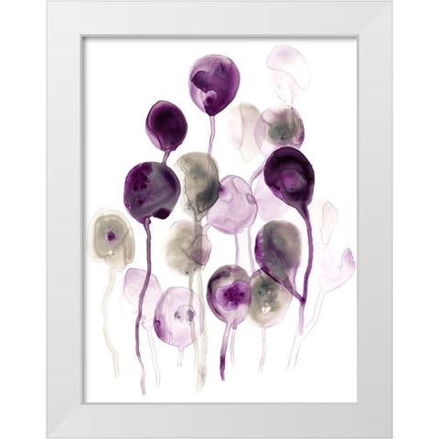Plum Pods I White Modern Wood Framed Art Print by Vess, June Erica