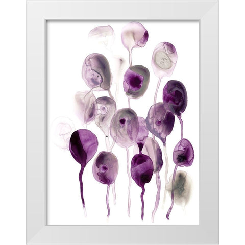 Plum Pods II White Modern Wood Framed Art Print by Vess, June Erica
