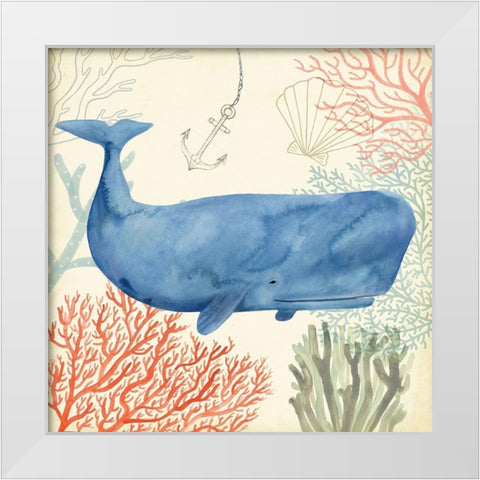 Underwater Whimsy I White Modern Wood Framed Art Print by Borges, Victoria