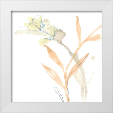 Botany Gesture III White Modern Wood Framed Art Print by Vess, June Erica