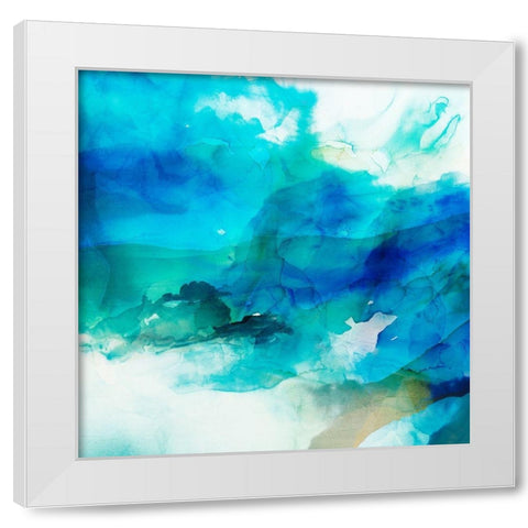 Ephemeral Blue I White Modern Wood Framed Art Print by Jasper, Sisa
