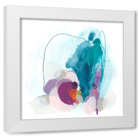 Colorful Orbit II White Modern Wood Framed Art Print by Vess, June Erica