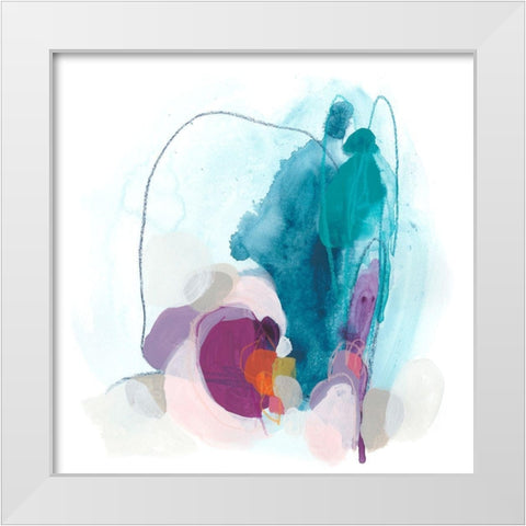 Colorful Orbit II White Modern Wood Framed Art Print by Vess, June Erica