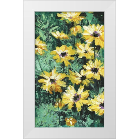 Floral Impressions II White Modern Wood Framed Art Print by Wang, Melissa