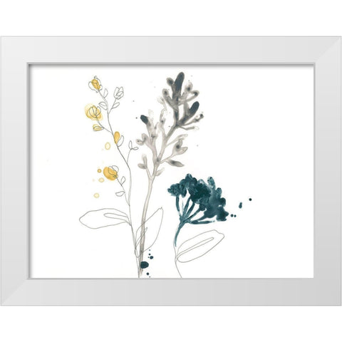 Navy Garden Inspiration I White Modern Wood Framed Art Print by Vess, June Erica