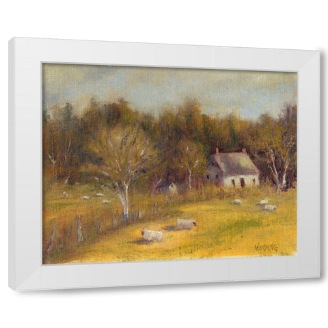 Cottage Meadow I White Modern Wood Framed Art Print by Wendling, Marilyn