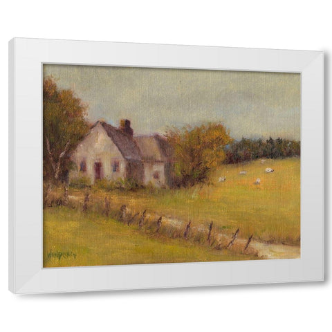 Cottage Meadow II White Modern Wood Framed Art Print by Wendling, Marilyn