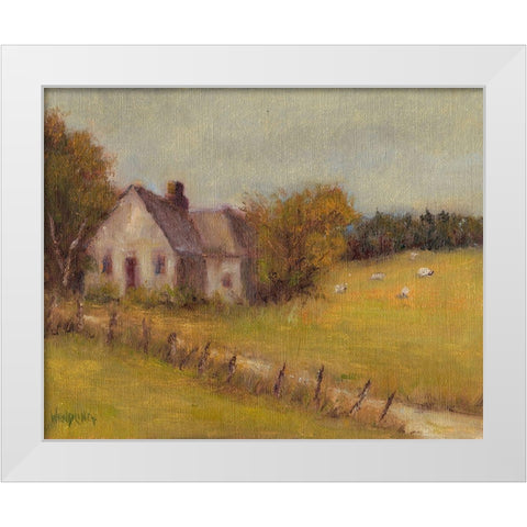 Cottage Meadow II White Modern Wood Framed Art Print by Wendling, Marilyn