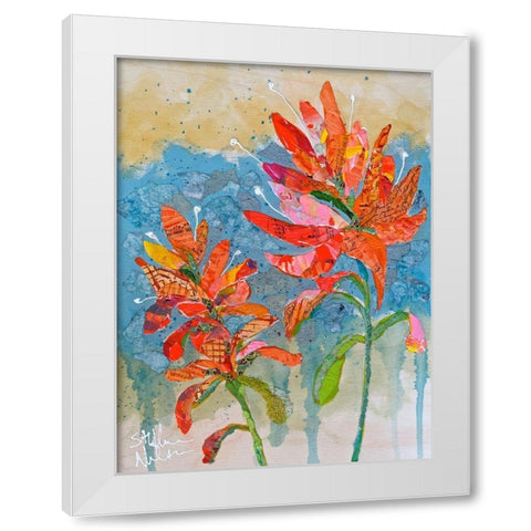 Indian Paintbrush Collage II White Modern Wood Framed Art Print by St. Hilaire, Elizabeth