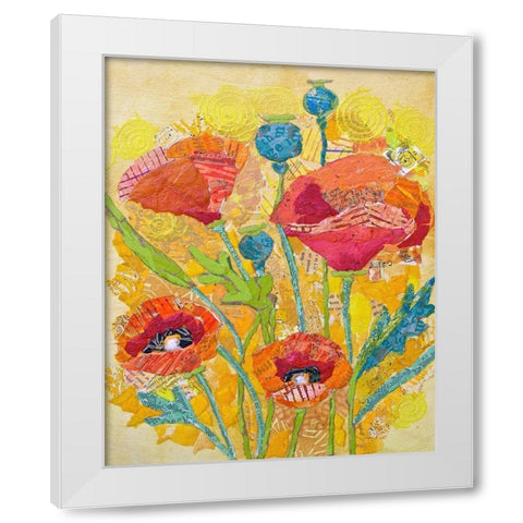 Poppy Collage II White Modern Wood Framed Art Print by St. Hilaire, Elizabeth