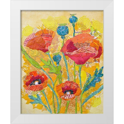 Poppy Collage II White Modern Wood Framed Art Print by St. Hilaire, Elizabeth