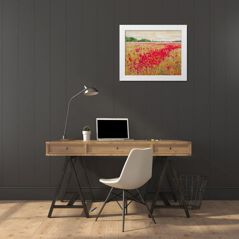 Poppies Evening Light II White Modern Wood Framed Art Print by Gardner, Jennifer