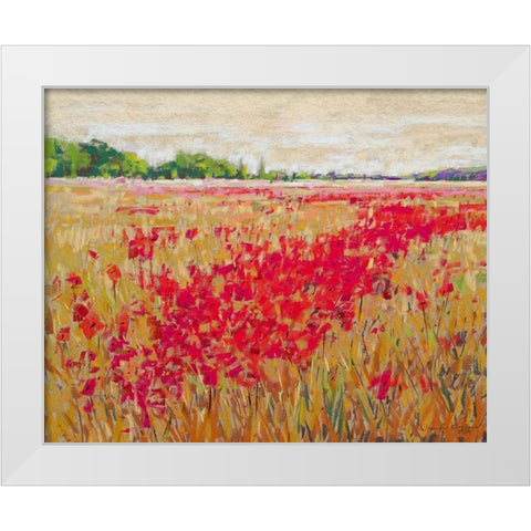 Poppies Evening Light II White Modern Wood Framed Art Print by Gardner, Jennifer