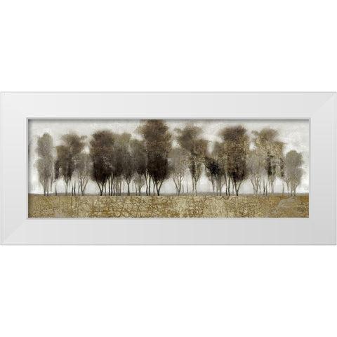 Gilded Treeline White Modern Wood Framed Art Print by Studio W