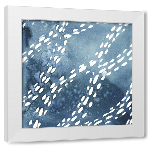 Indigo Ripple I White Modern Wood Framed Art Print by Popp, Grace