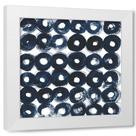 Indigo Ripple III White Modern Wood Framed Art Print by Popp, Grace