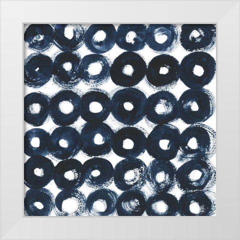Indigo Ripple III White Modern Wood Framed Art Print by Popp, Grace