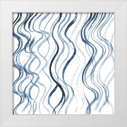 Indigo Ripple IV White Modern Wood Framed Art Print by Popp, Grace