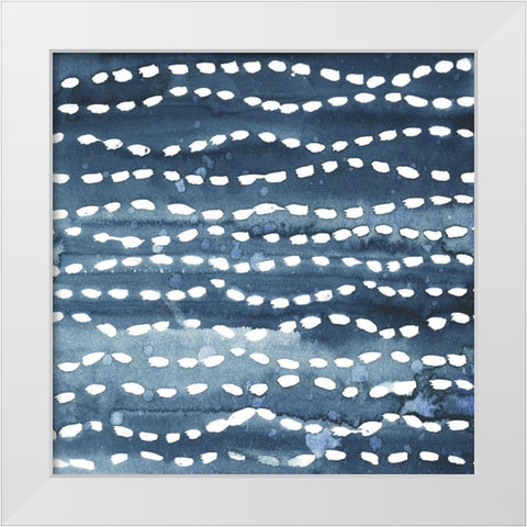 Indigo Ripple VI White Modern Wood Framed Art Print by Popp, Grace