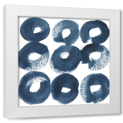 Indigo Ripple VII White Modern Wood Framed Art Print by Popp, Grace