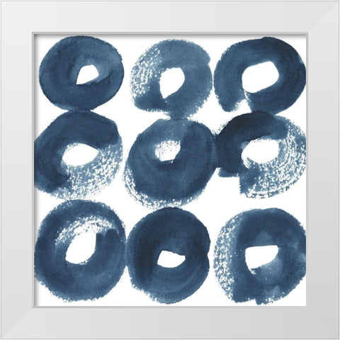 Indigo Ripple VII White Modern Wood Framed Art Print by Popp, Grace