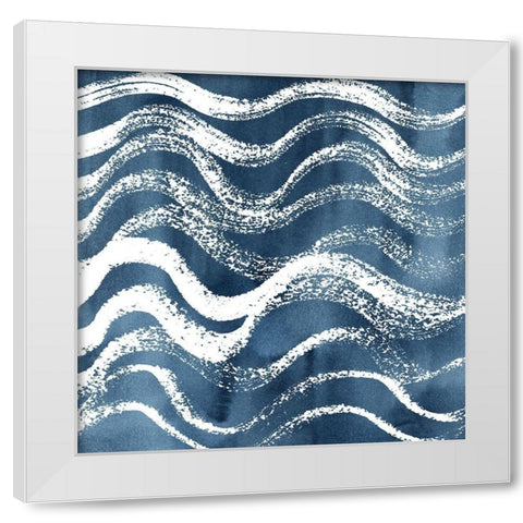 Indigo Ripple IX White Modern Wood Framed Art Print by Popp, Grace