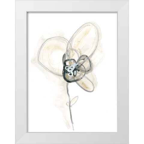 Monochrome Floral Study I White Modern Wood Framed Art Print by Vess, June Erica