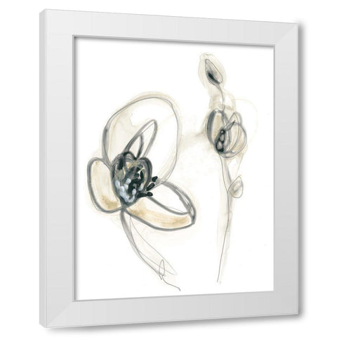 Monochrome Floral Study III White Modern Wood Framed Art Print by Vess, June Erica