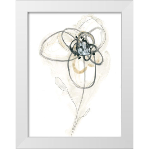 Monochrome Floral Study IV White Modern Wood Framed Art Print by Vess, June Erica