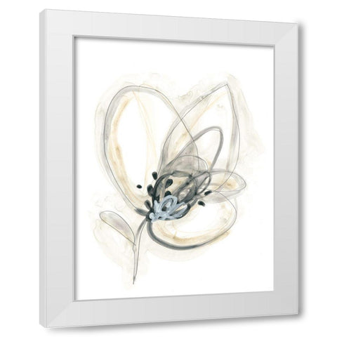 Monochrome Floral Study V White Modern Wood Framed Art Print by Vess, June Erica
