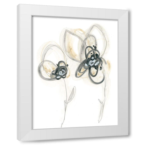 Monochrome Floral Study VI White Modern Wood Framed Art Print by Vess, June Erica