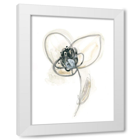 Monochrome Floral Study VII White Modern Wood Framed Art Print by Vess, June Erica