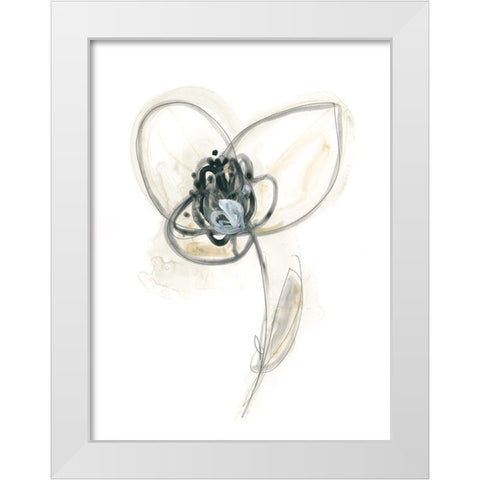 Monochrome Floral Study VII White Modern Wood Framed Art Print by Vess, June Erica