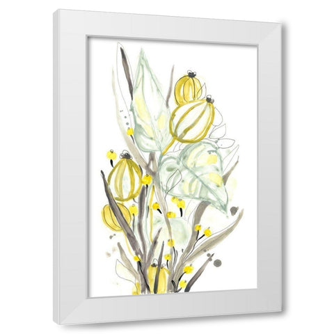 Ethereal Citron I White Modern Wood Framed Art Print by Vess, June Erica