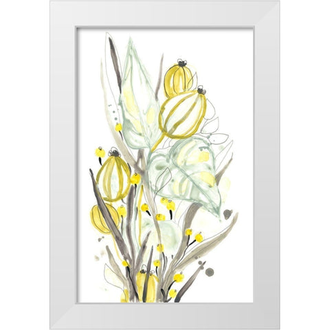 Ethereal Citron I White Modern Wood Framed Art Print by Vess, June Erica