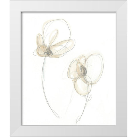 Garden Gestures II White Modern Wood Framed Art Print by Vess, June Erica