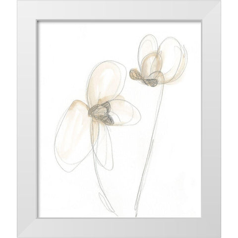 Garden Gestures VI White Modern Wood Framed Art Print by Vess, June Erica