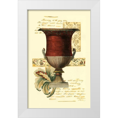 Transitional Urn I White Modern Wood Framed Art Print by Vision Studio