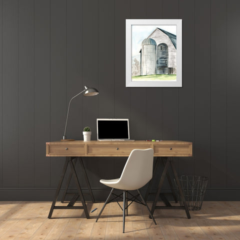 Weathered Barn I White Modern Wood Framed Art Print by Parker, Jennifer Paxton