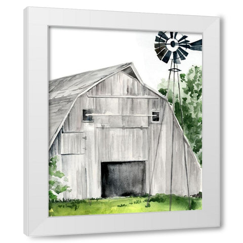 Weathered Barn II White Modern Wood Framed Art Print by Parker, Jennifer Paxton