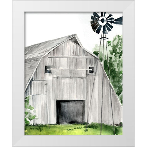 Weathered Barn II White Modern Wood Framed Art Print by Parker, Jennifer Paxton