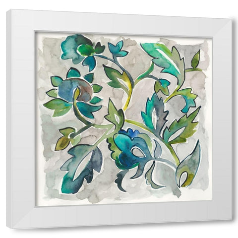 Sapphire Vine II White Modern Wood Framed Art Print by Zarris, Chariklia